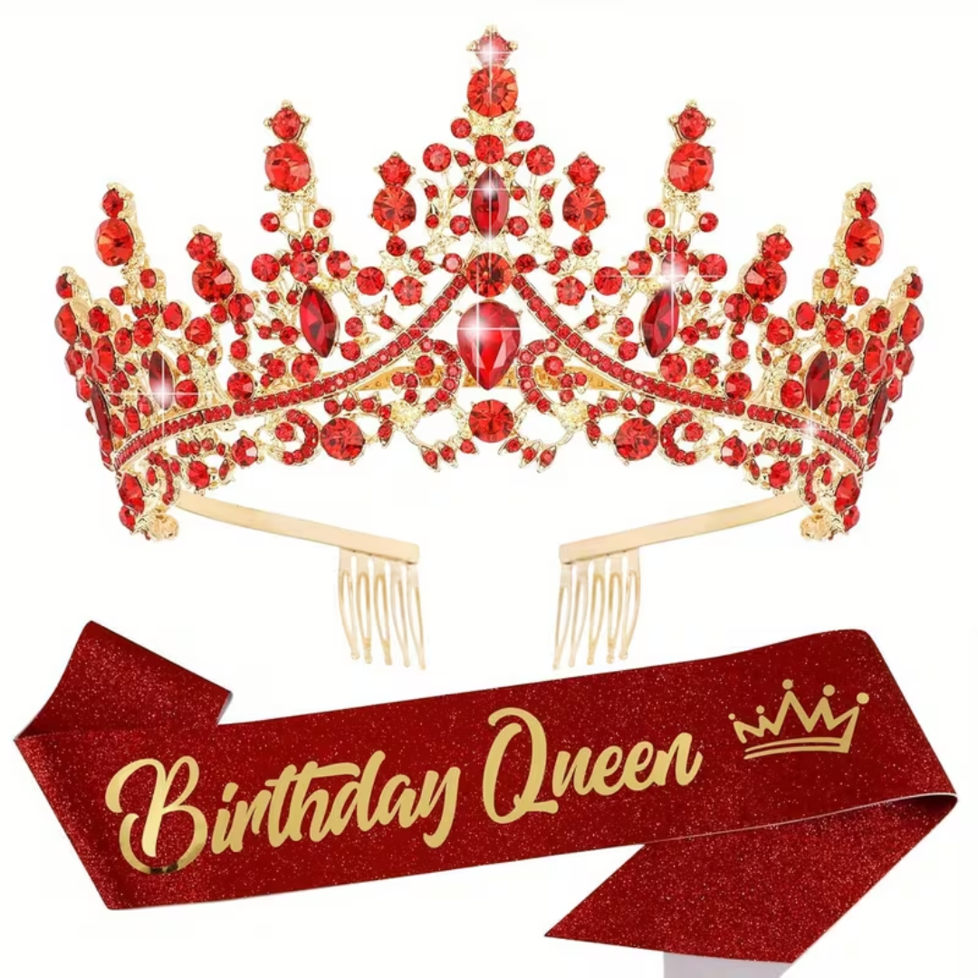 Birthday Queen Sash and Crown Set