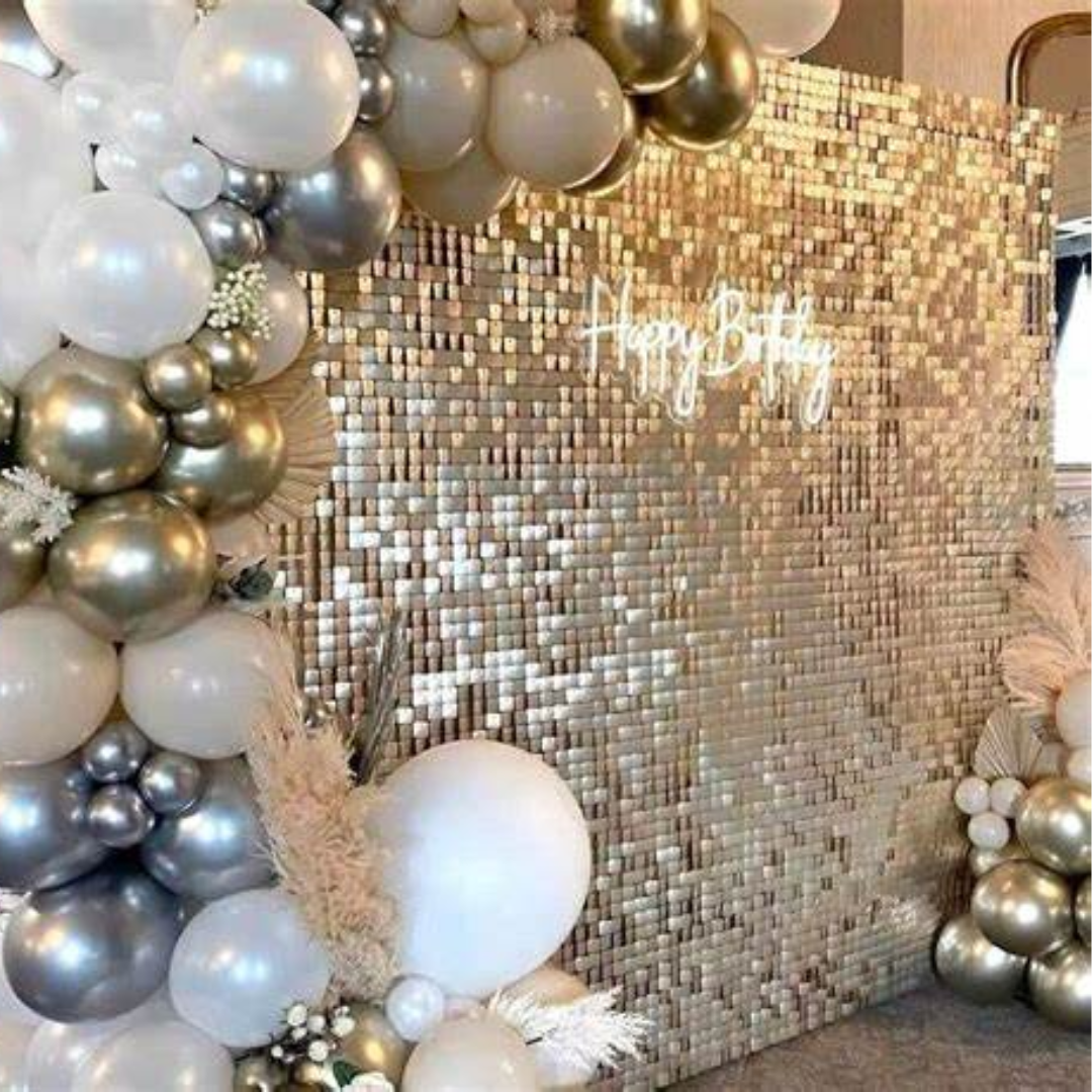 48pcs Light Gold Shimmer Wall Backdrop