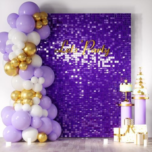 48pcs Purple Shimmer Wall Backdrop