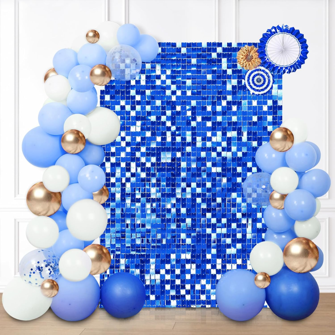 48pcs Blue Shimmer Wall Backdrop