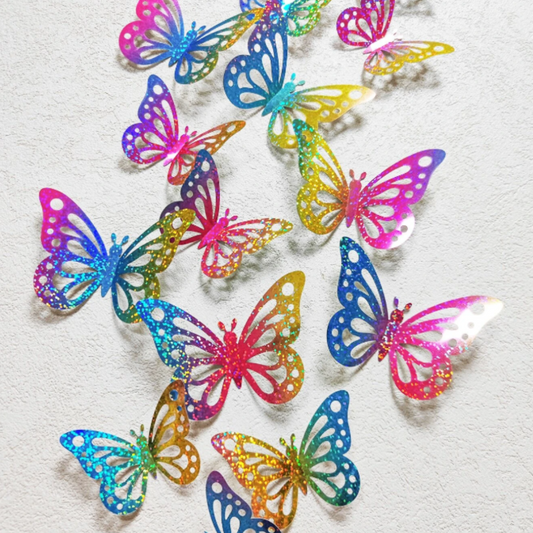 12pcs Multicolor 3D Butterfly Sticker