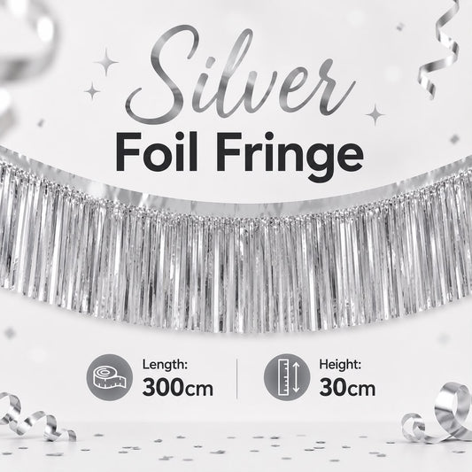 1pcs Silver 300cm Foil Fringe