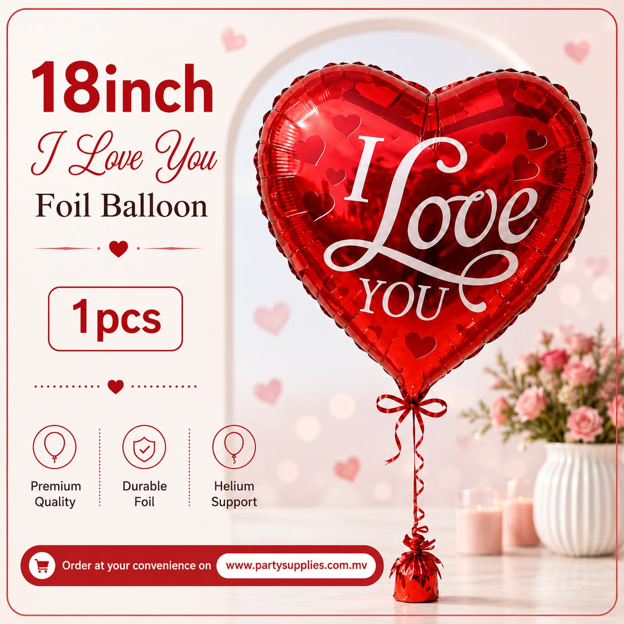1pcs 18inch I love You Red Foil Heart Balloon