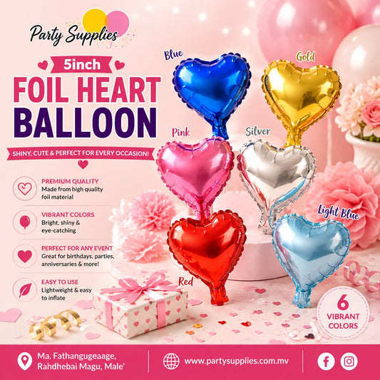 1pcs 5inch Foil Heart Balloon