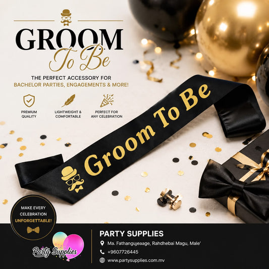 Black and Gold Groom to be Sash