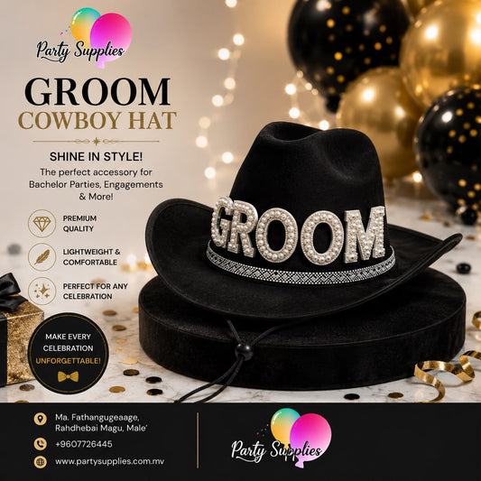 Bachelor Party Cowboy Pearl Groom Hat