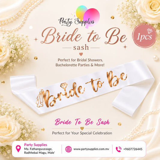 White Sash with Rose Gold Bride To Be