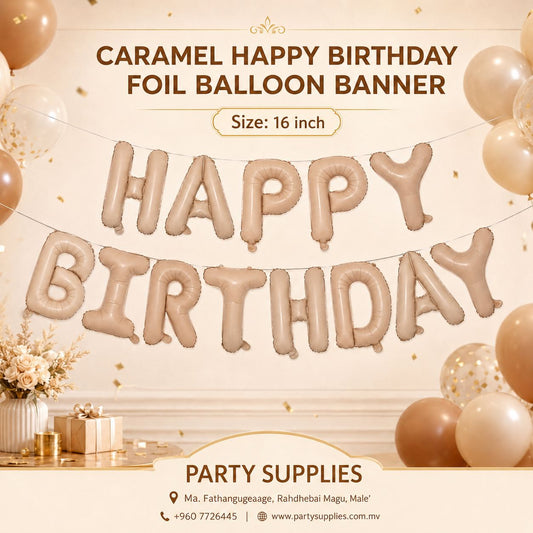 16inch Caramel Happy Birthday Foil Banner