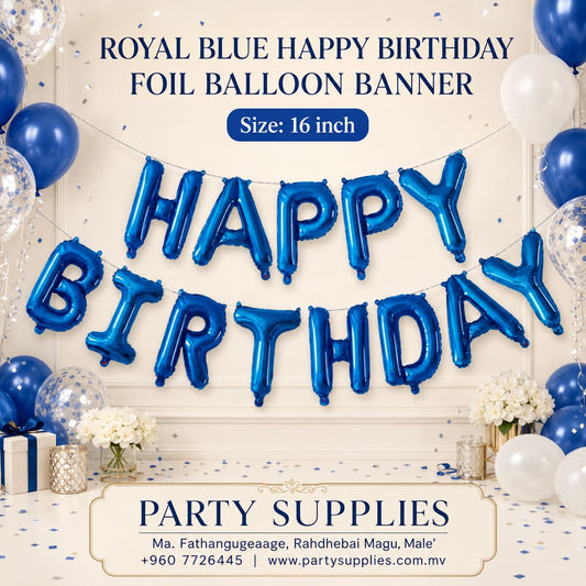 16inch Royal Blue Happy Birthday Foil Banner