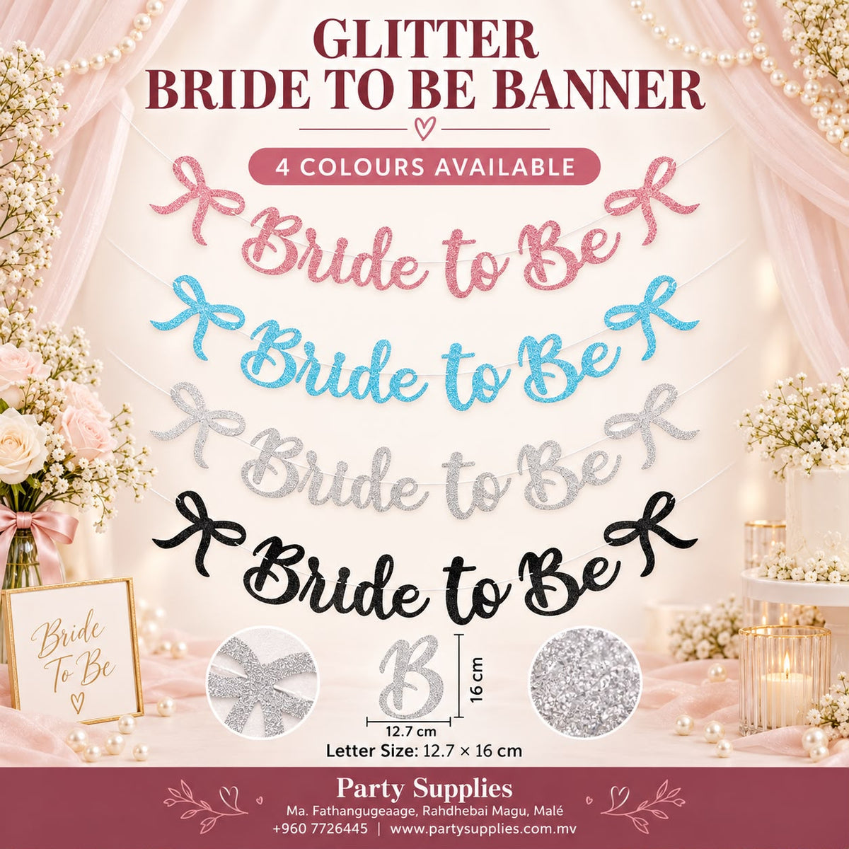 Glitter Bride To Be Banner