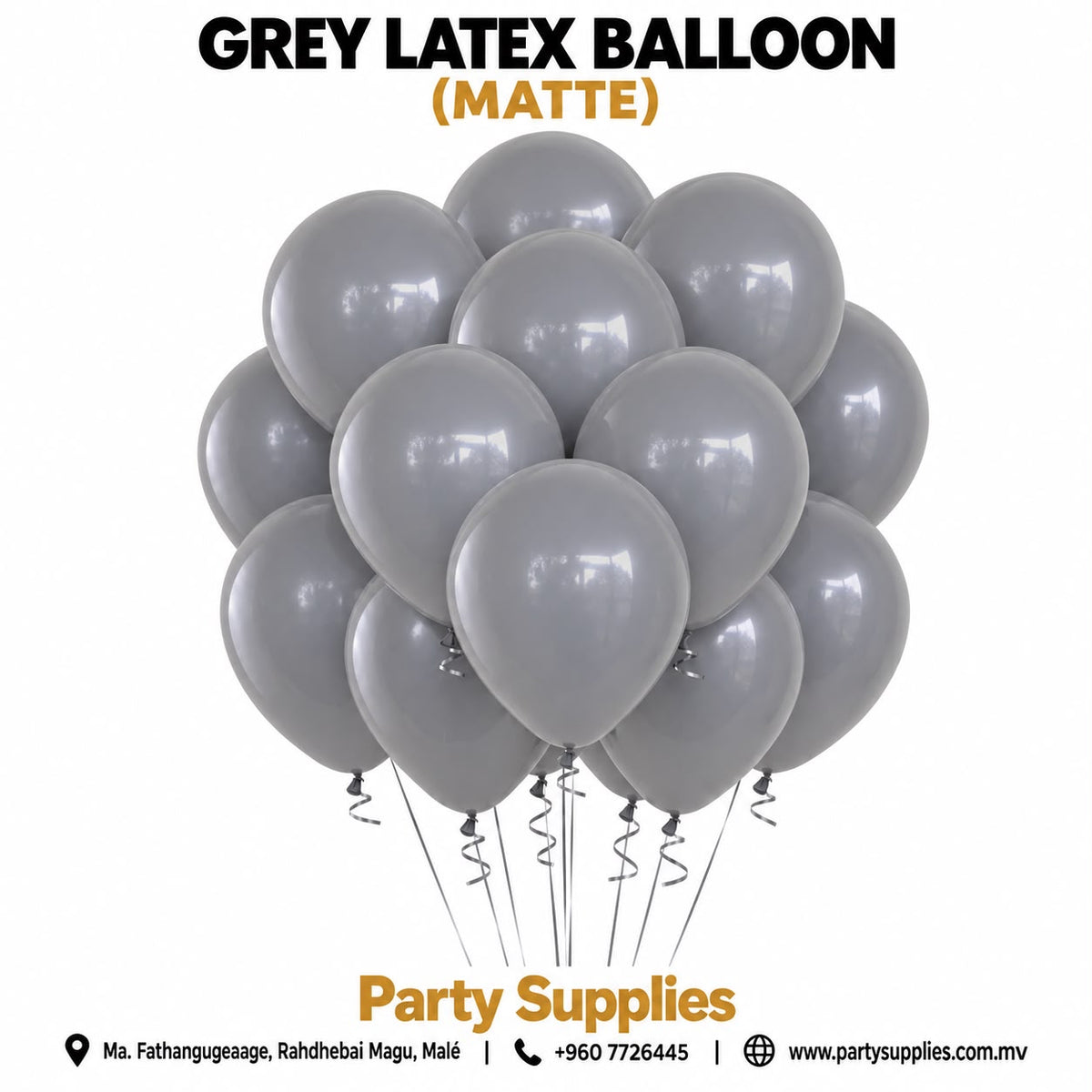 Grey Latex Balloon (Matte)
