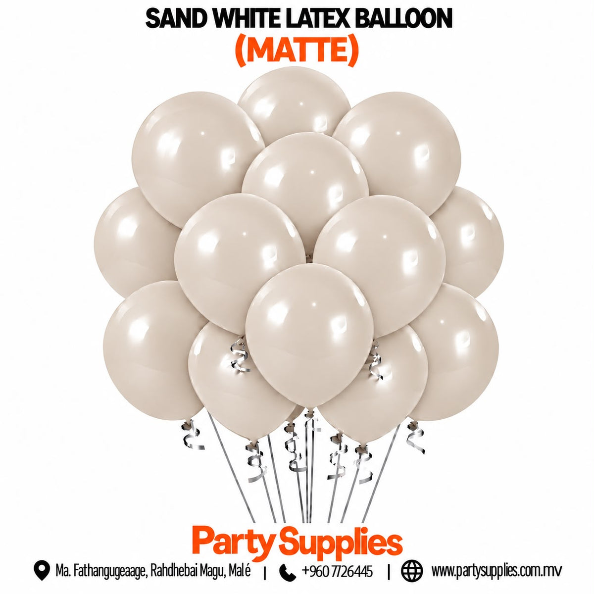 Sand White Latex Balloon (Matte)