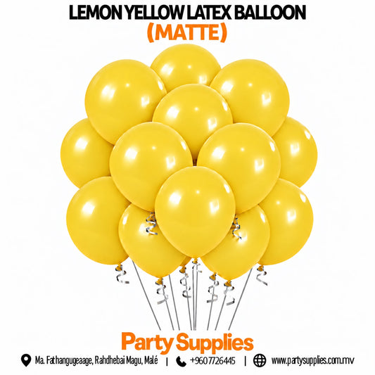 Lemon Yellow Latex Balloon (Matte)