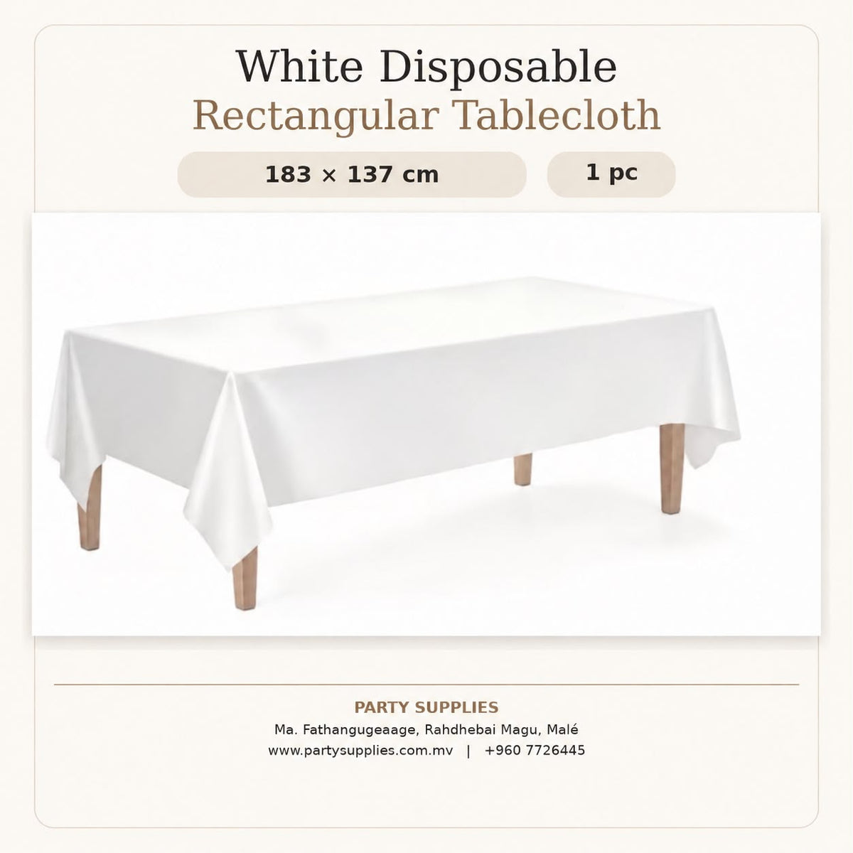 White Disposable Rectangular Tablecloth