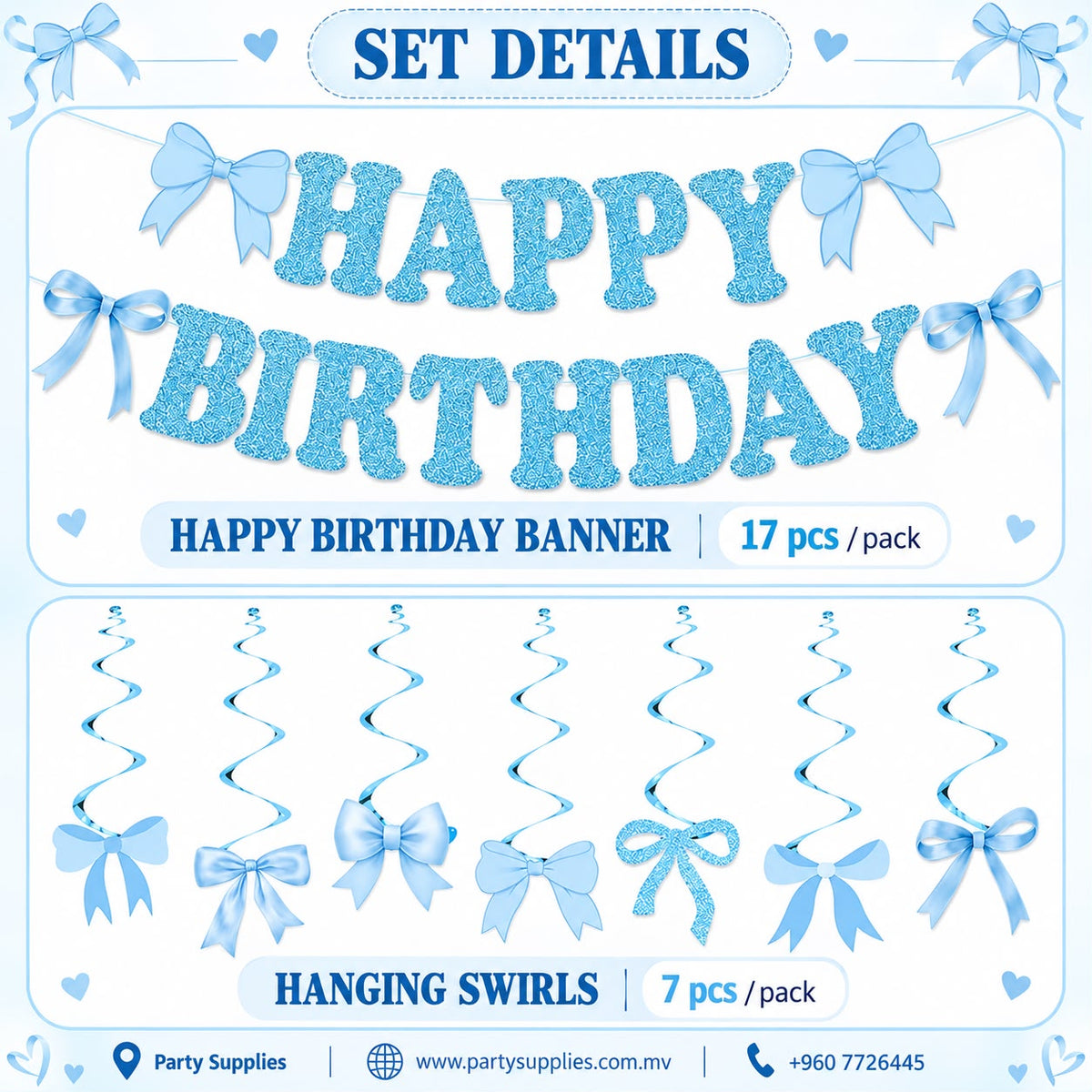 Blue Happy Birthday Decoration Set