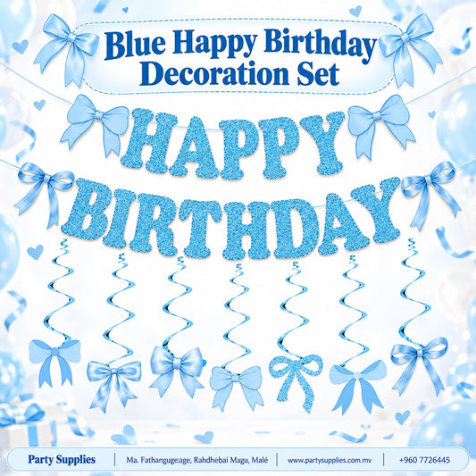 Blue Happy Birthday Decoration Set