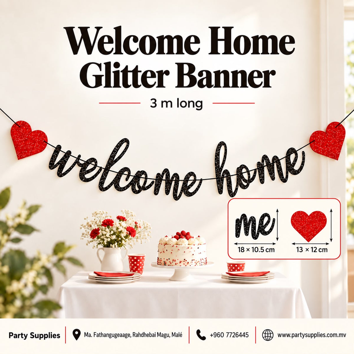 Welcome Home Glitter Banner