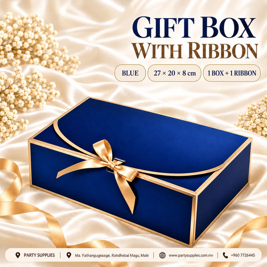 Blue Gift Box with Ribbon