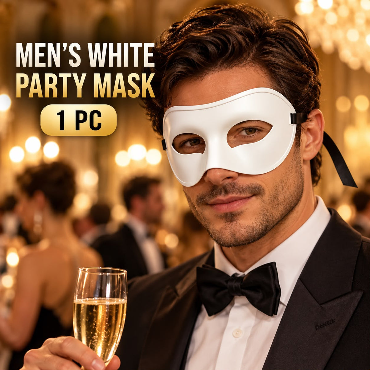 Men’s White Party Mask