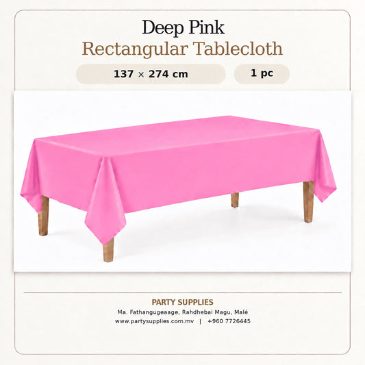 Deep Pink Rectangular Tablecloth (137 × 274 cm)