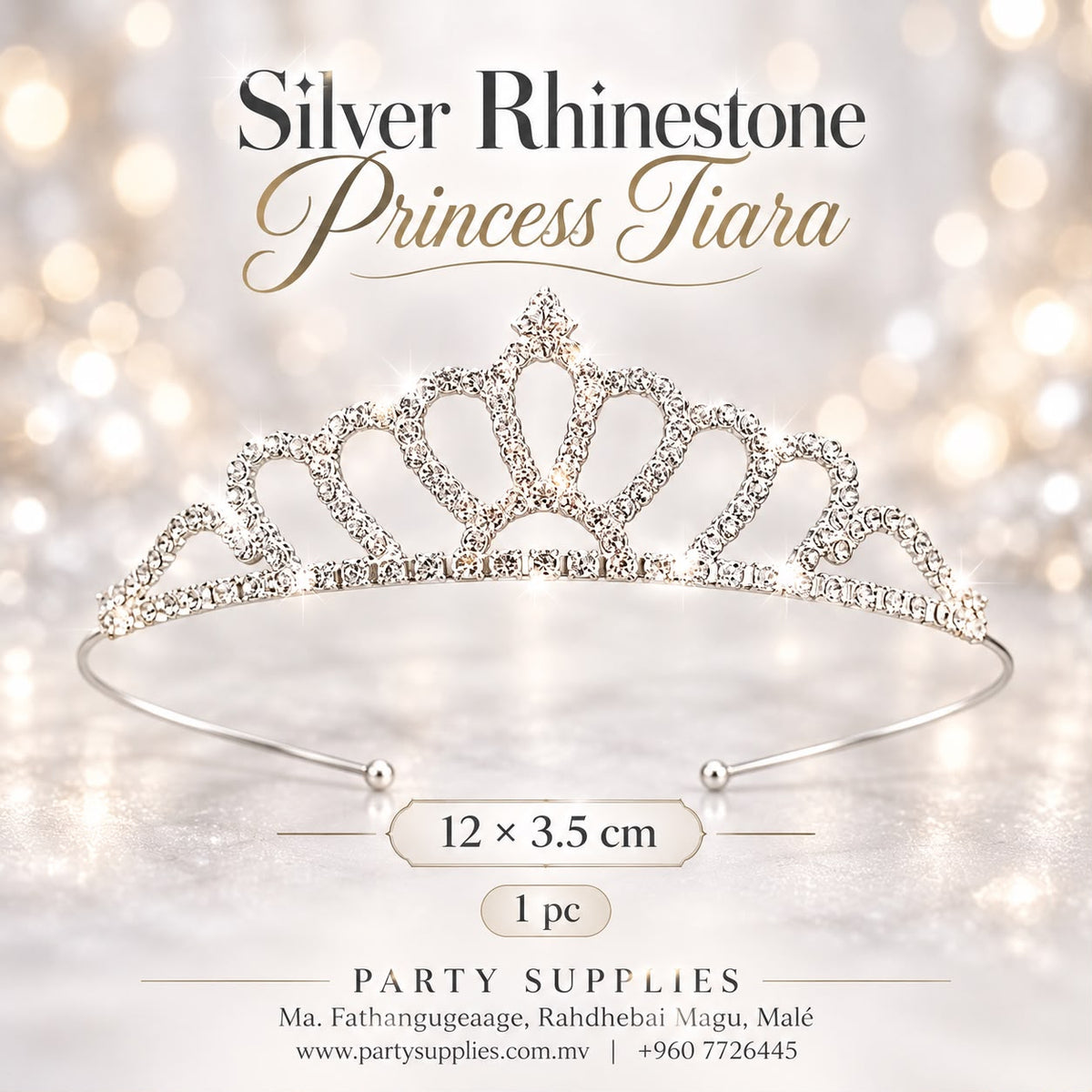 Silver Rhinestone Princess Tiara