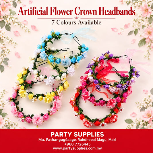 Girls Artificial Flower Crown Headband