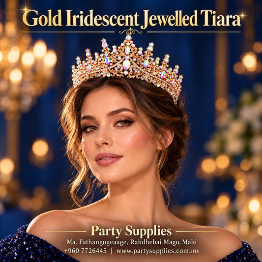 Gold Iridescent Sparkling Jewelled Tiara