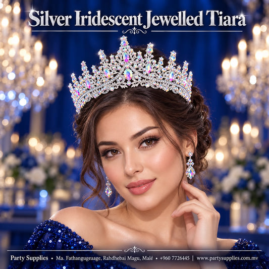 Silver Iridescent Sparkling Jewelled Tiara