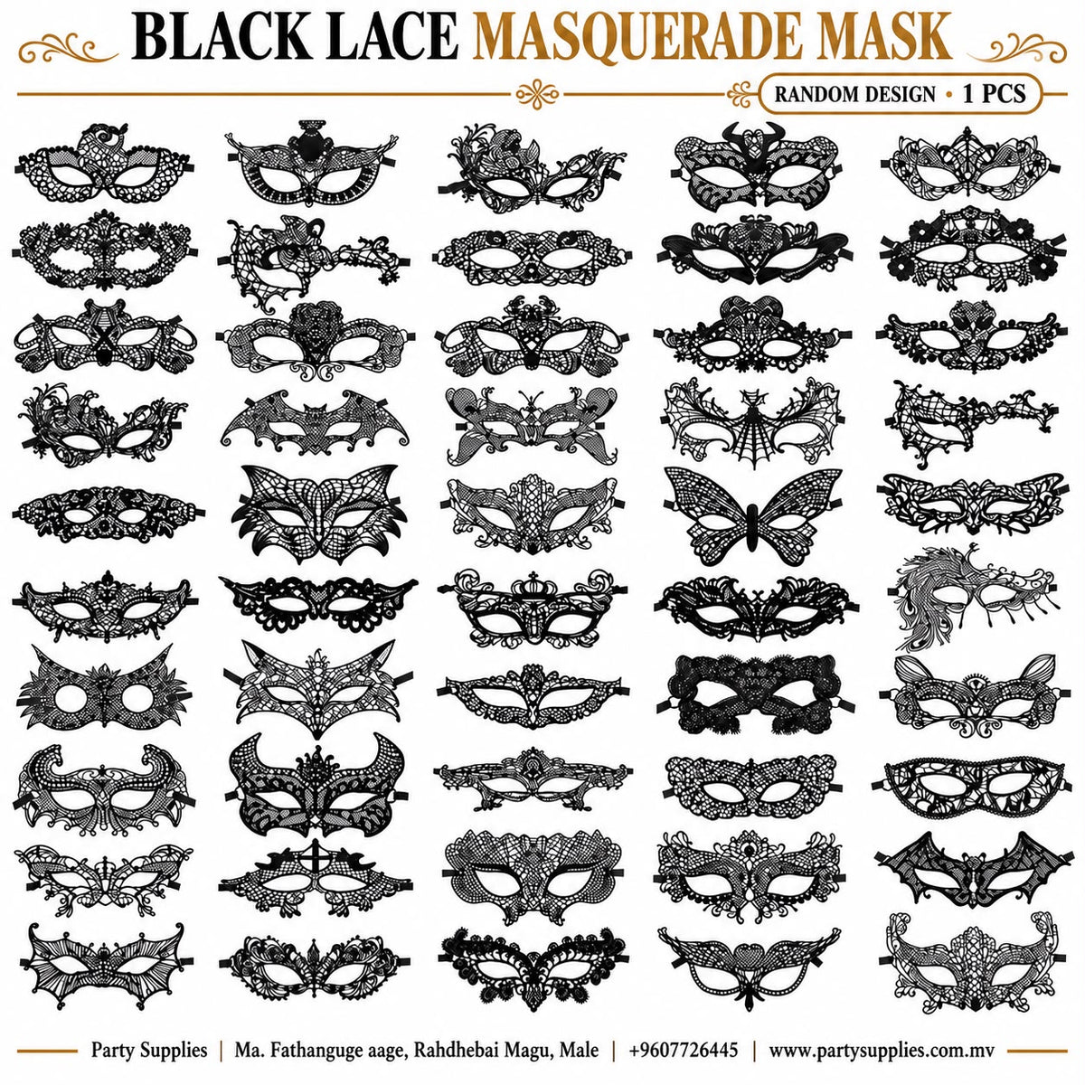 Black Lace Masquerade Mask
