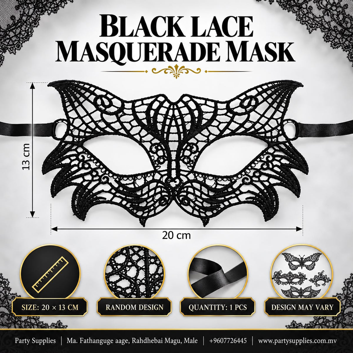 Black Lace Masquerade Mask