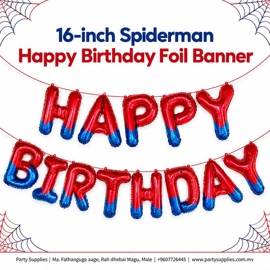 16-inch Spiderman Happy Birthday Foil Banner