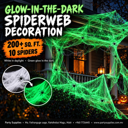 Glow in the Dark Spiderweb Decoration Set