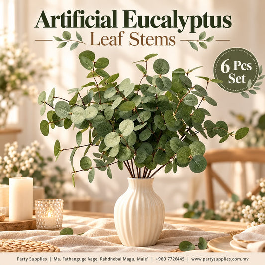 6pcs Artificial Eucalyptus Leaf Stems