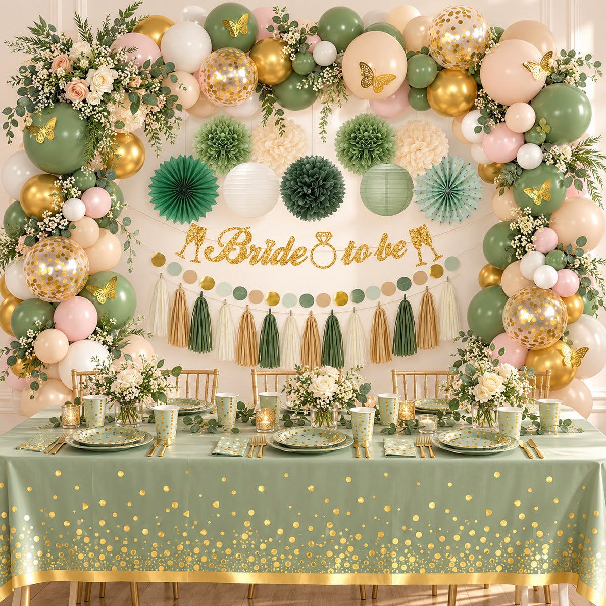 Sage Green Bride to Be Decoration Package