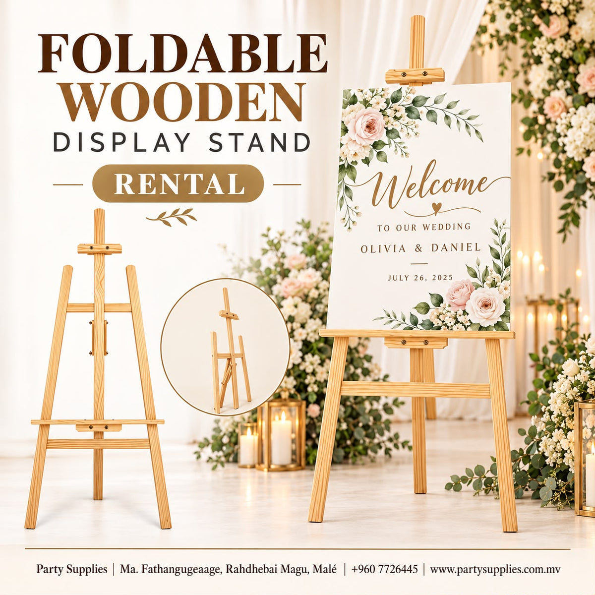 Foldable Wooden Display Stand for RENT