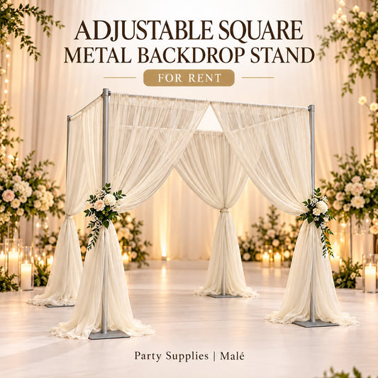 Adjustable Square Metal Backdrop Stand for Rent