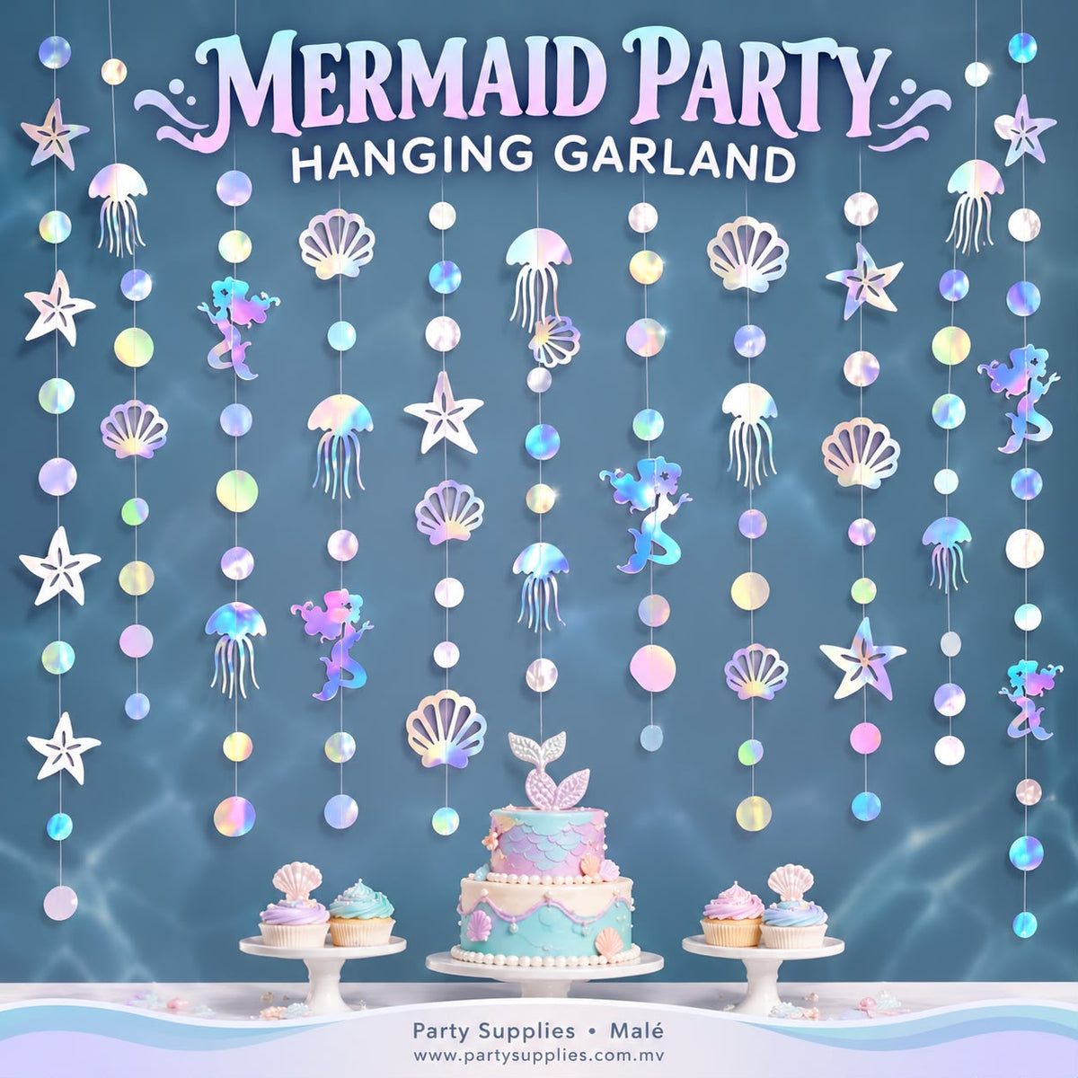 1pcs Mermaid Party Hanging Garland