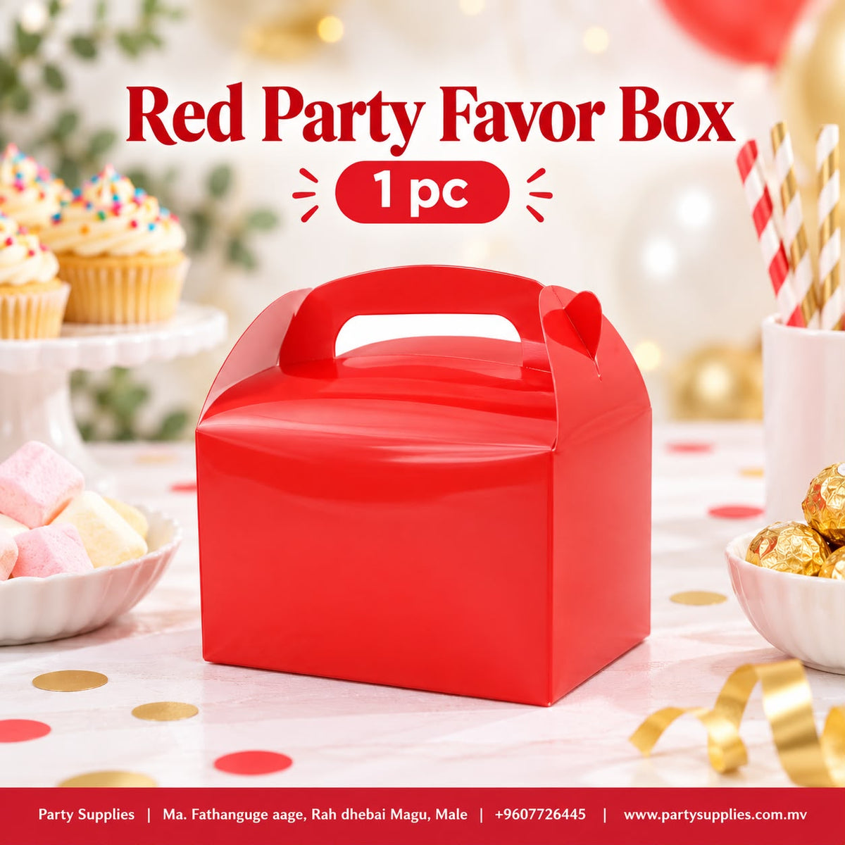 Red Party Favor Box — 1 pc