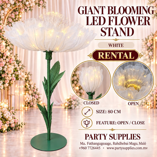 White Giant Blooming Led Flower Stand for the Rent