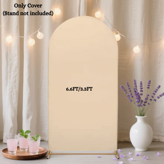 200cm x 100cm Beige Arch Cover for Rent (Stand not included)