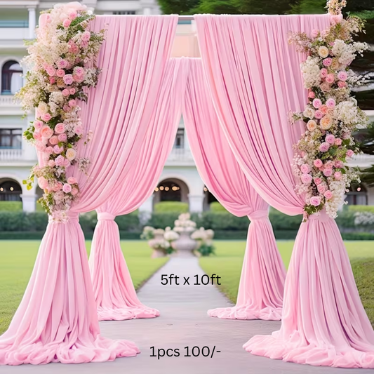 5ft x 10ft Light Pink Backdrop Fabric Curtains for The Rent