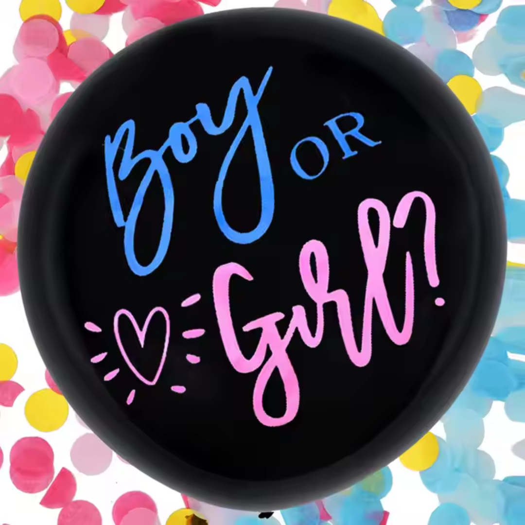 36 inch 3pcs Boy Girl Gender Reveal Black Balloon