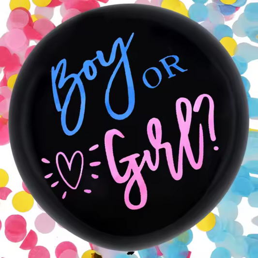 36 inch 3pcs Boy Girl Gender Reveal Black Balloon