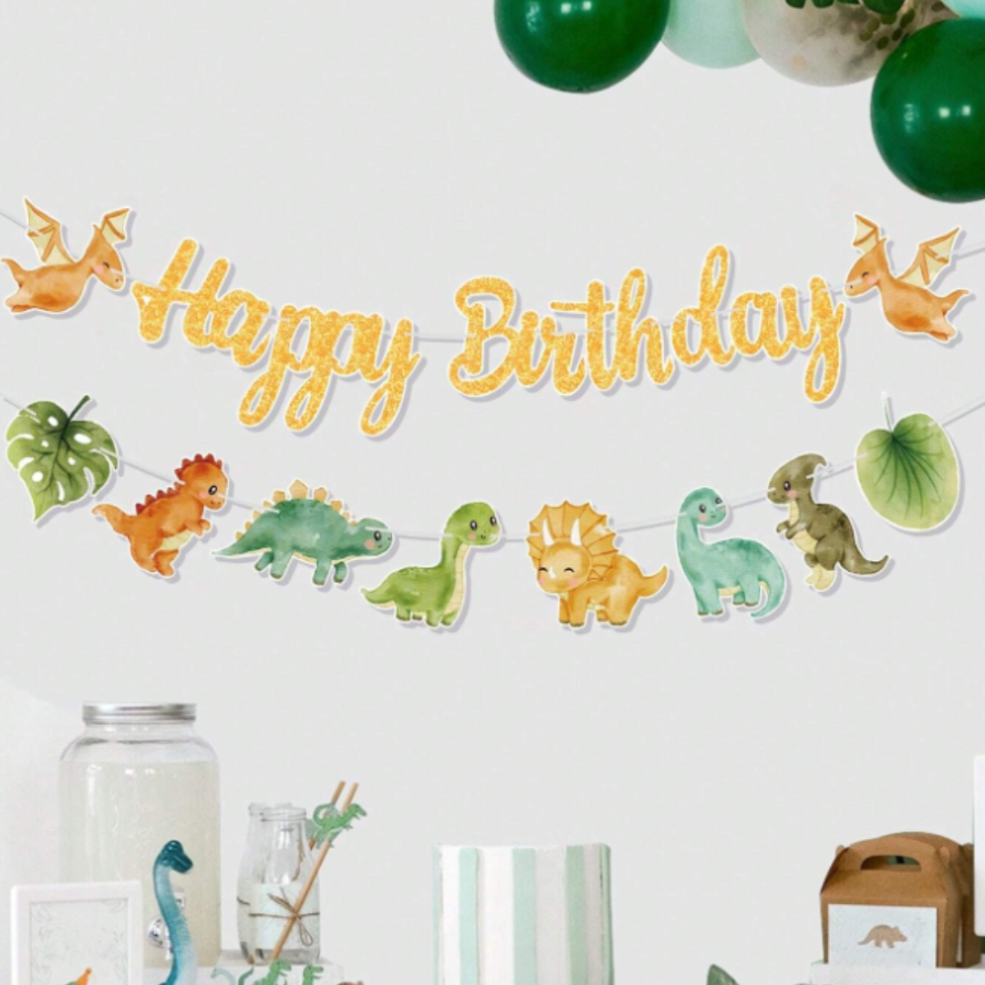 Animal Theme Happy Birthday Banner