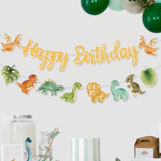 Animal Theme Happy Birthday Banner