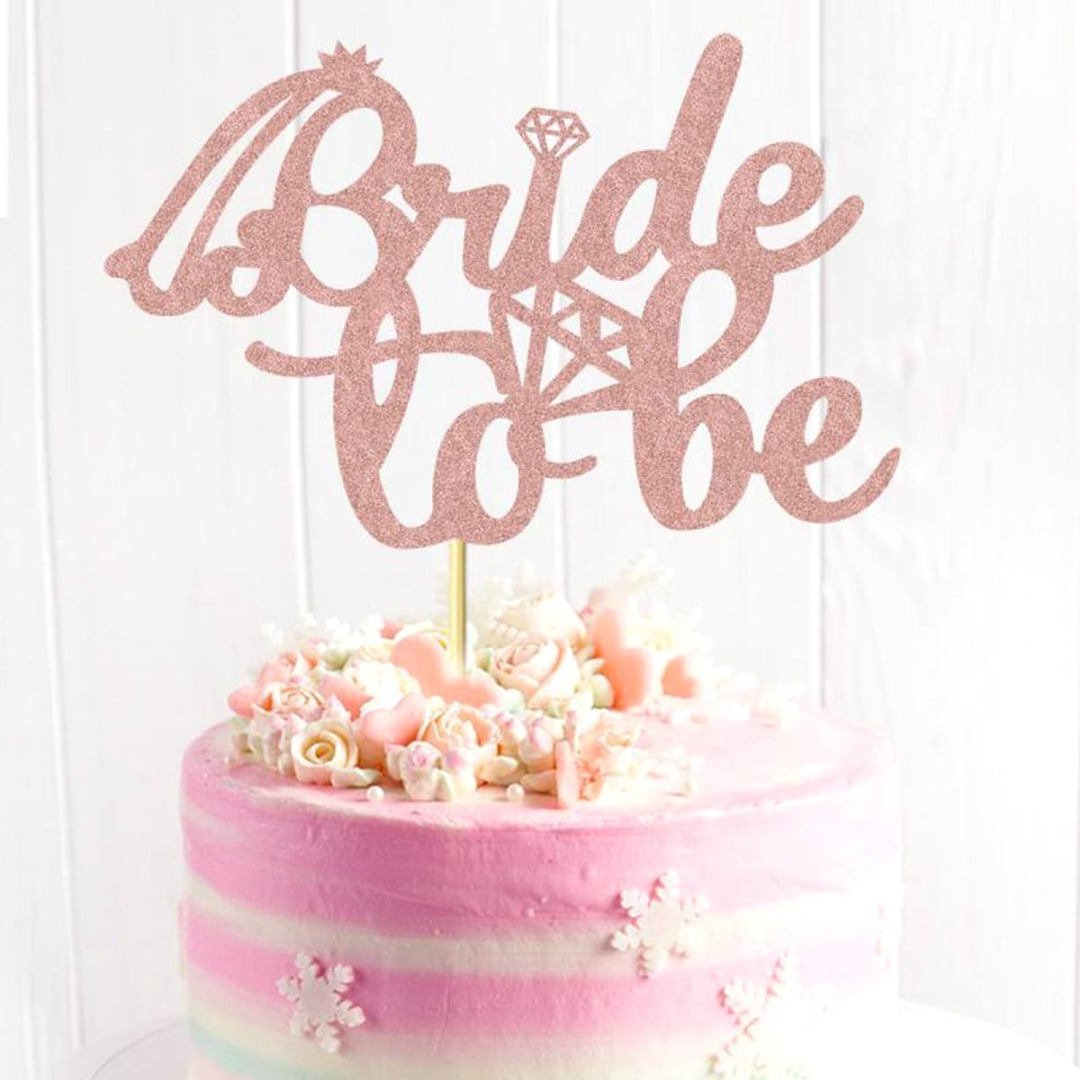 Rose Gold Bride to be Cake Topper