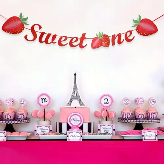 Strawberry Theme "Sweet One" Banner