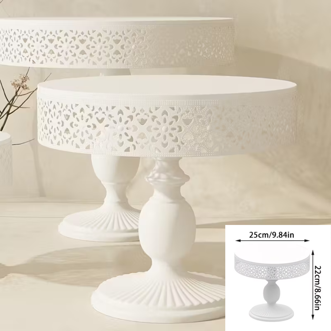 25cm White Lace Design Cake Stand for the Rent