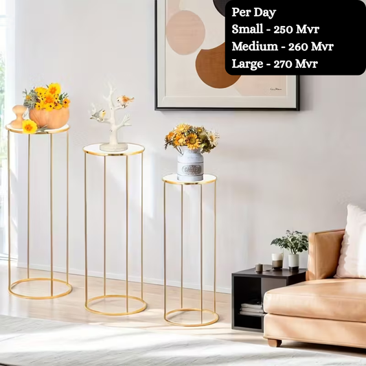 Gold Circle cuboid stand with acrylic cover for cake stand or flower stand wedding centerpiece decoration for Rent