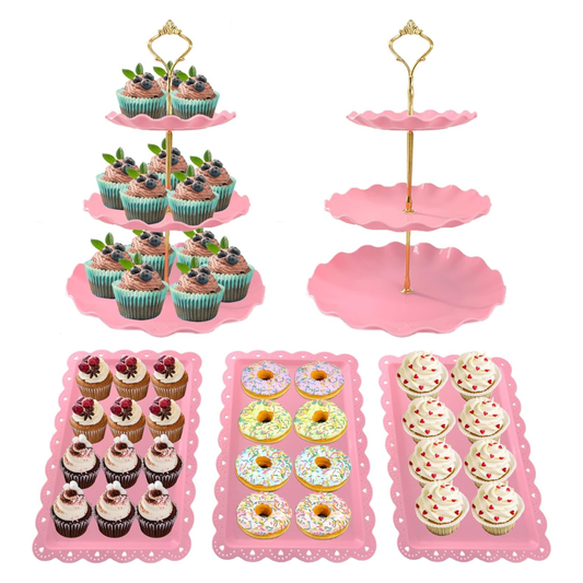 5pcs Dessert Table Display Cake Stand Set for Rental